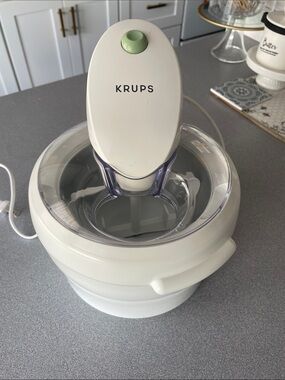 KRUPS White & Light Green Ice Cream Maker